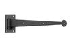 12 " Suffolk Style Strap Hinge and Pintle Set, 1" offset, 1/2" Pin Dia., Hand Forged Steel (pair)
